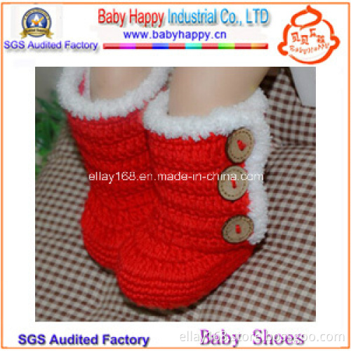 Hand-Making Cotton Yarn Fabric Newborn Baby Crochet Booties